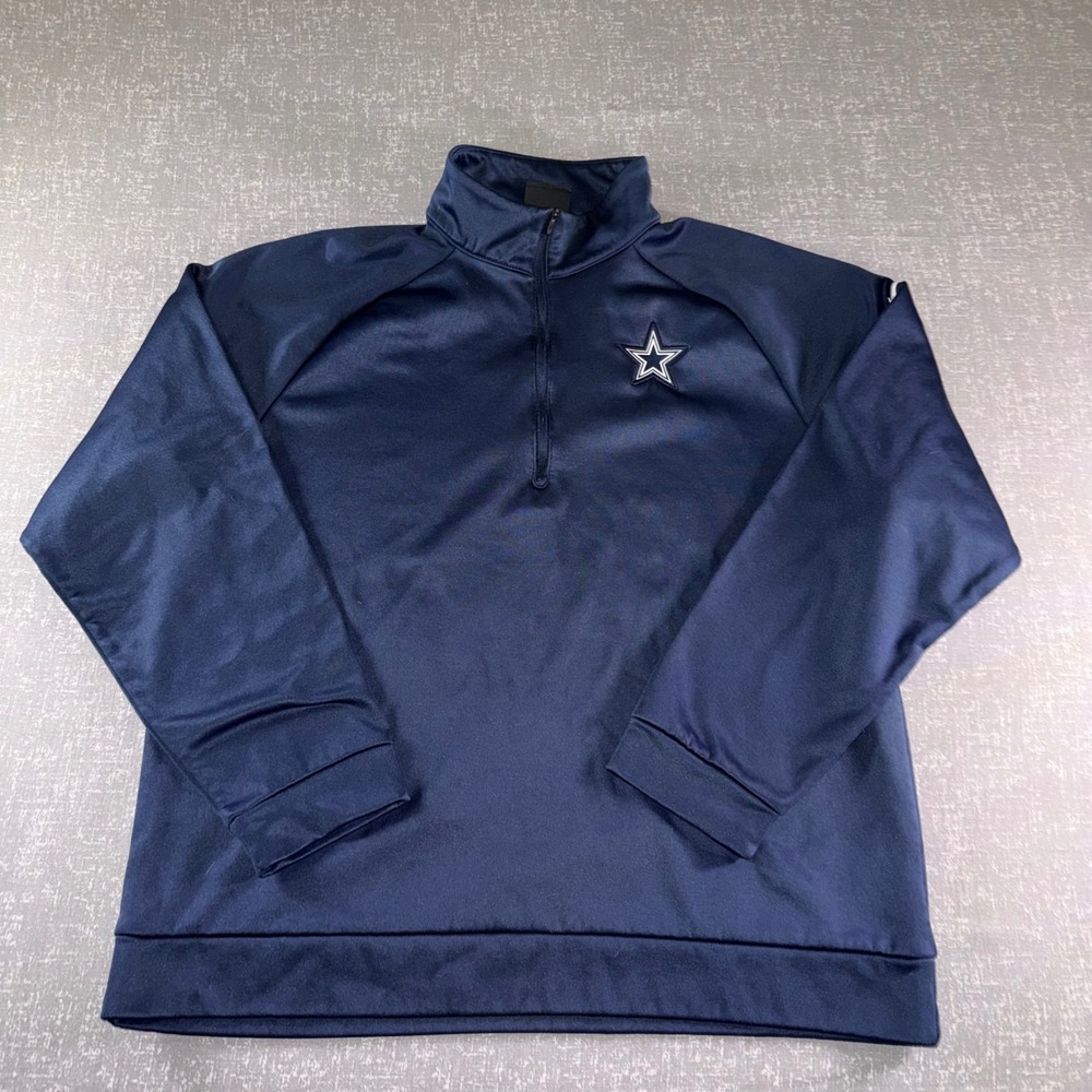 Nike NFL Dallas Cowboys Mens Large Quarter Zip Pullover Football Star Logo - Picture 2 of 10